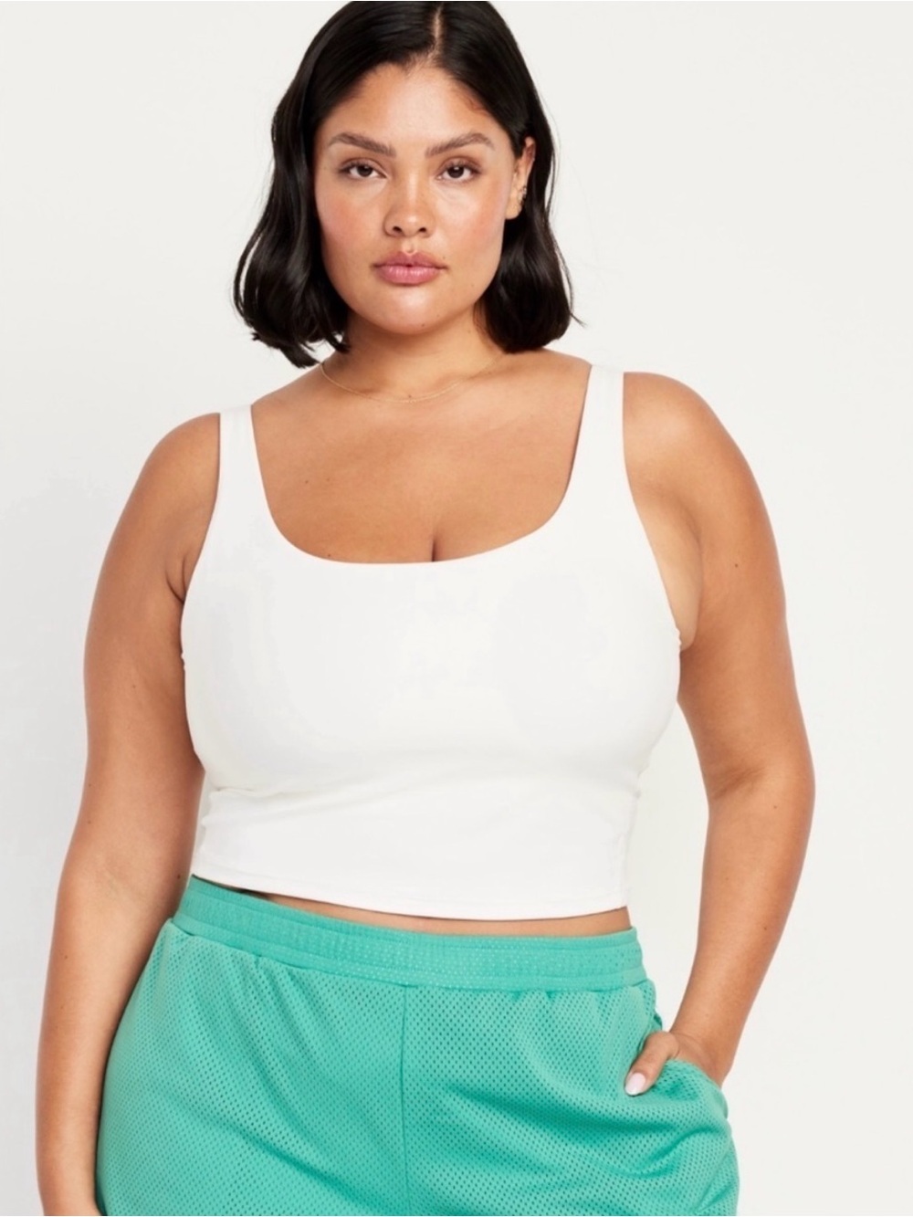 old navy go active ribbed powersoft light support bra cream nwt